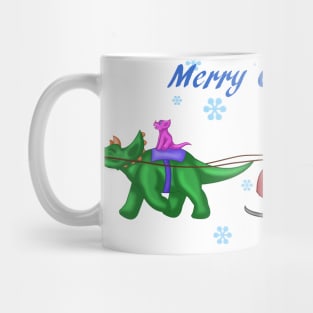 Dinosaur Sleigh Ride Mug